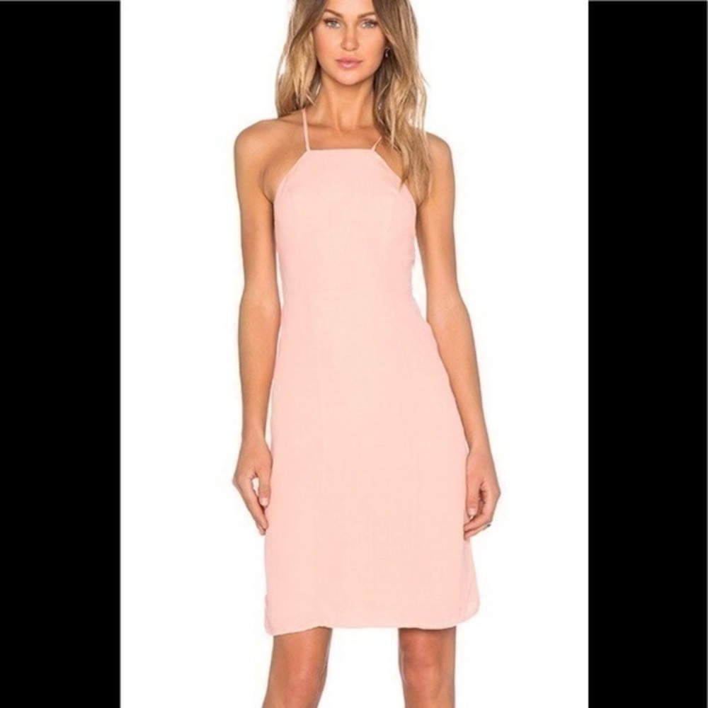 Lovers + friends revolve Nina Midi Dress in Peach Daquiri